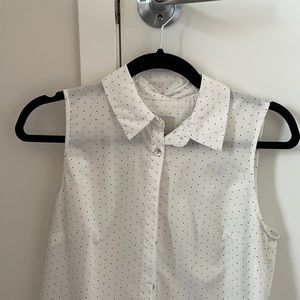 White tank top dress shirt